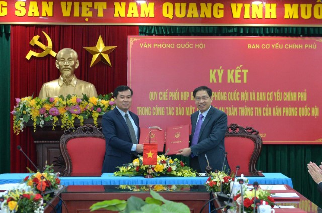 VĂN PHÒNG QUỐC HỘI KÝ KẾT QUY CHẾ PHỐI HỢP VỚI BAN CƠ YẾU CHÍNH PHỦ